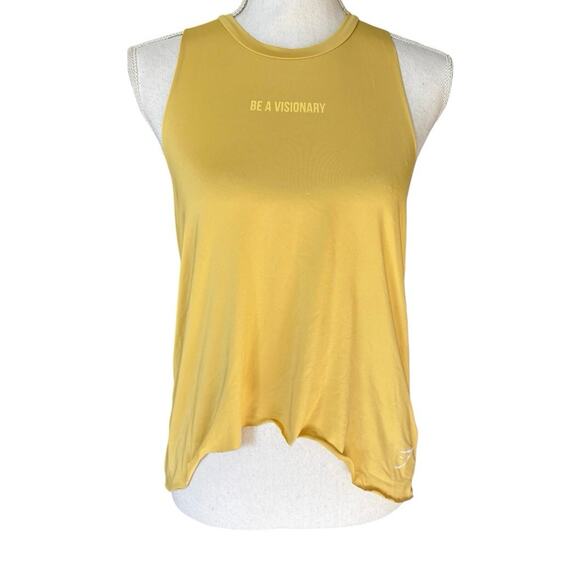 Gymshark Yellow “Be A Visionary” Racerback Tank Small - Picture 1 of 6